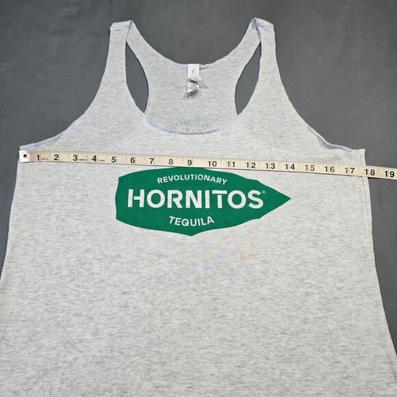 Hornitos Tequila Mens Tank Size L Gray Heather Graphic Logo Racerback Round Neck - Picture 3 of 7